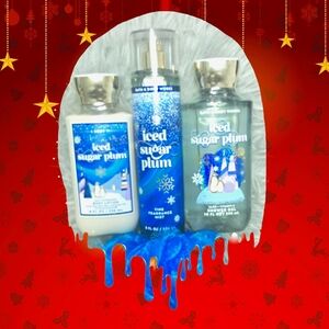 Bath and Body Works Iced Sugar Plum set/3! NWT! 🫐